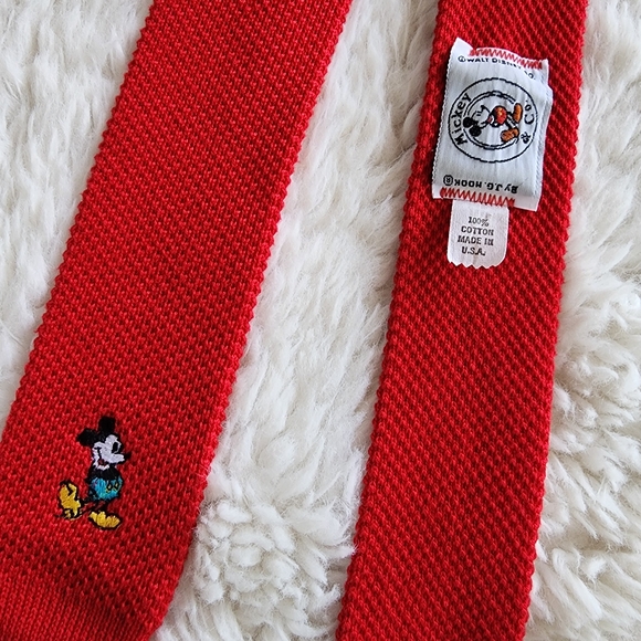 Vintage Disney Mickey Mouse Knit Tie By J.G. Hooks - Picture 1 of 8